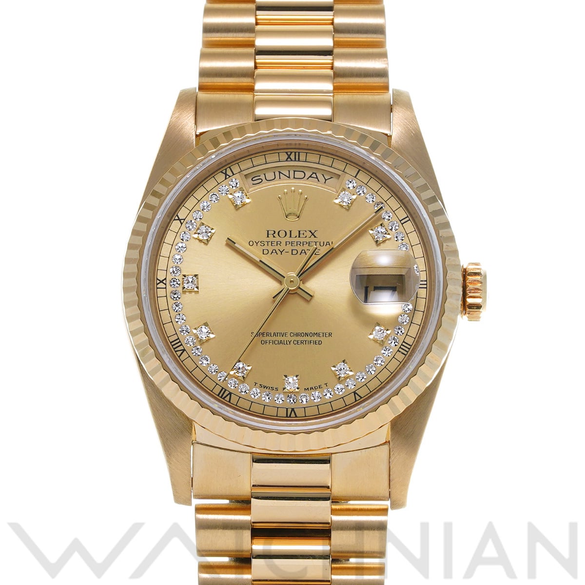 ロレックス デイデイト 18238LB シャンパン/ダイヤモンド メンズ 時計 【中古】【wristwatch】