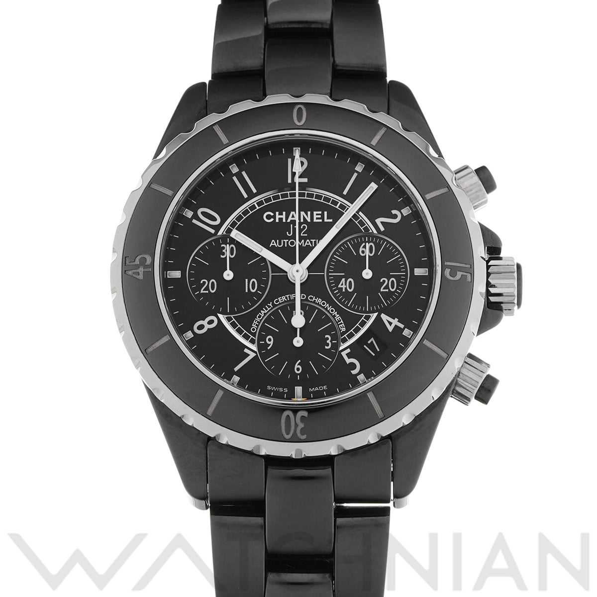 シャネル J12 クロノグラフ 41MM H0940 ブラックラッカー メンズ 時計 【中古】【wristwatch】