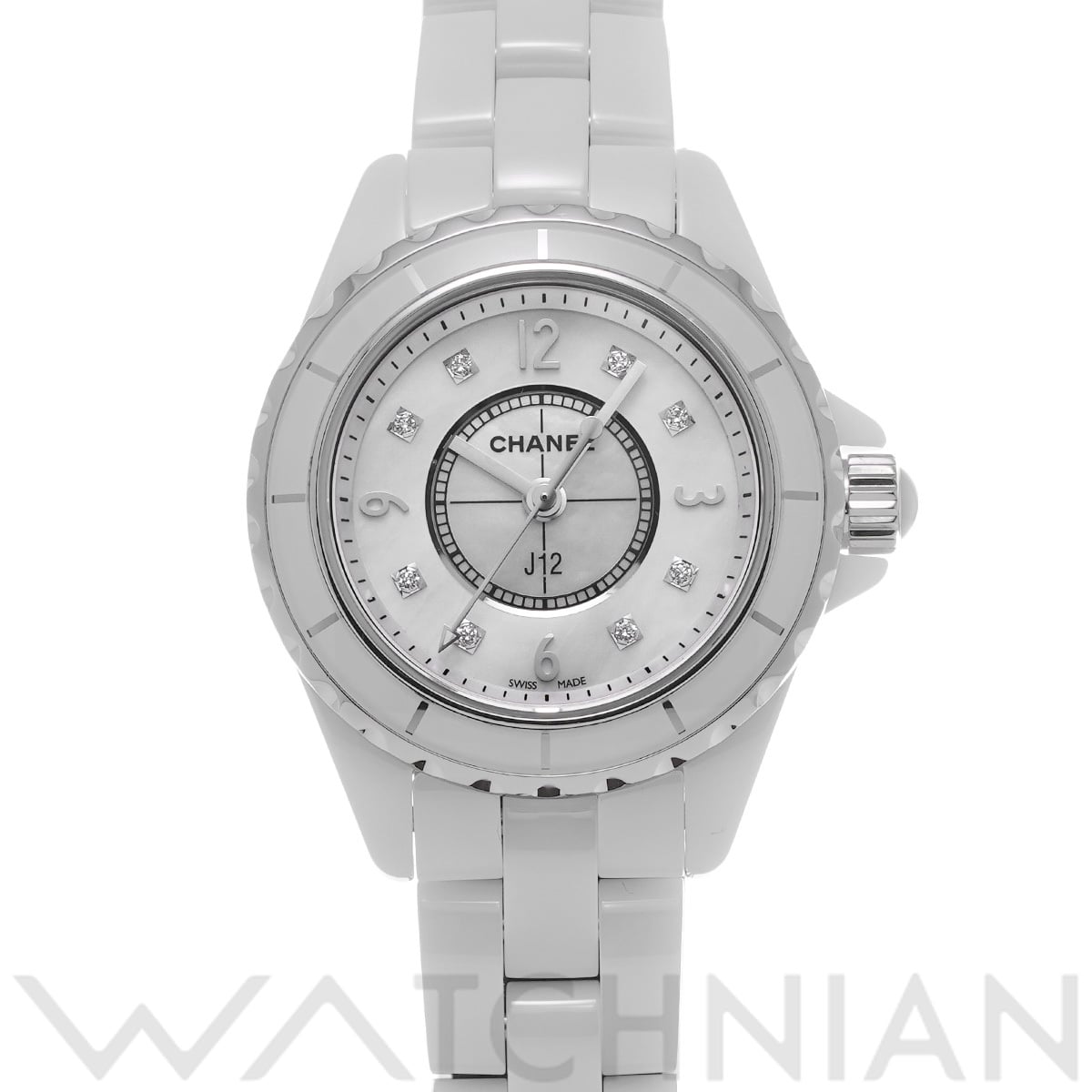 シャネル J12 29MM H2570 ホワイトシェル/ダイヤモンド レディース 時計 【中古】【wristwatch】