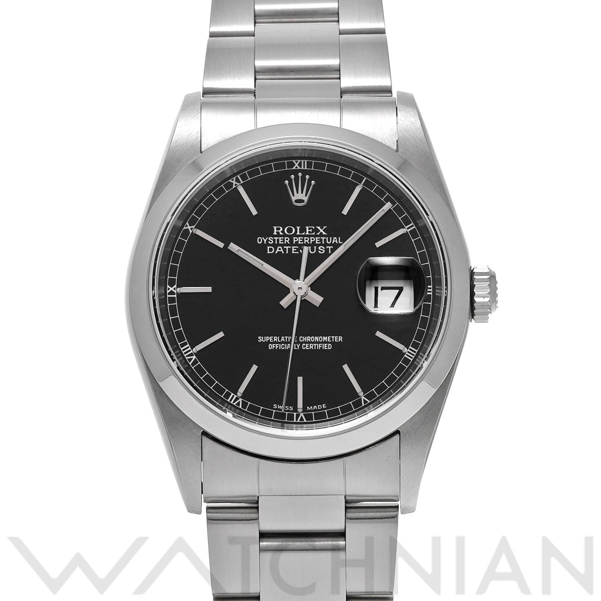 ロレックス デイトジャスト 16200 ブラック メンズ 時計 【中古】【wristwatch】