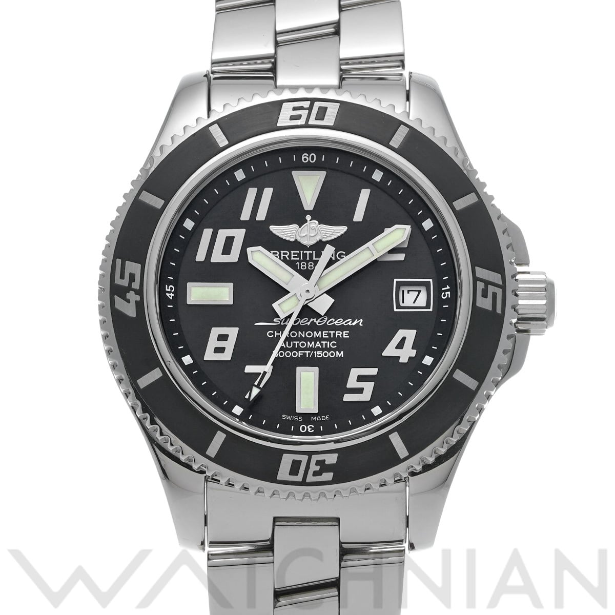 ブライトリング スーパーオーシャン 42 A187B28PRS ブラック メンズ 時計 【中古】【wristwatch】