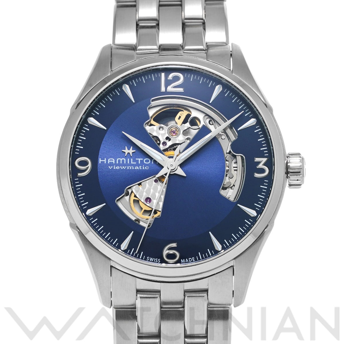 ハミルトン ジャズマスター オープンハート H32705141 ブルー メンズ 時計 【中古】【wristwatch】