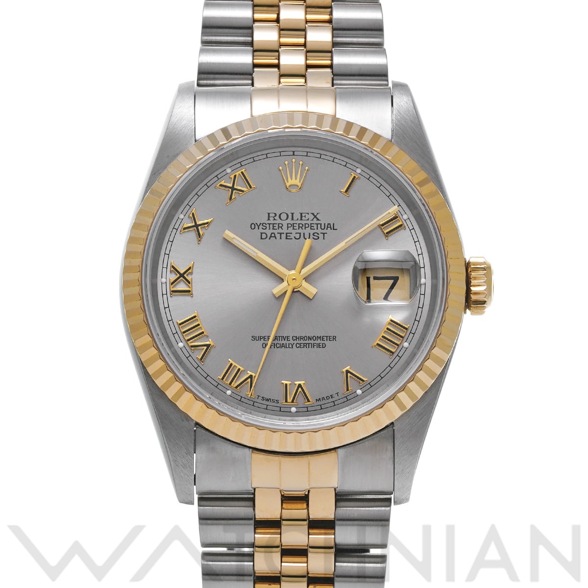 ロレックス デイトジャスト 16233 グレー メンズ 時計 【中古】【wristwatch】