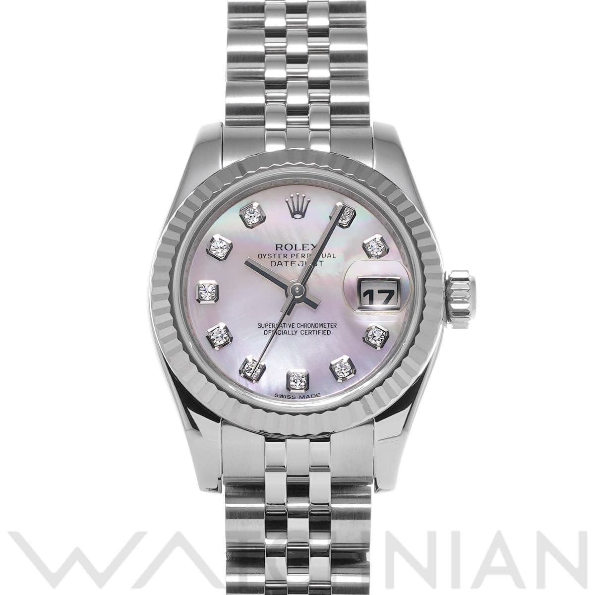 ロレックス レディ デイトジャスト 26 179174NG ピンクシェル/ダイヤモンド レディース 時計 【中古】【wristwatch】