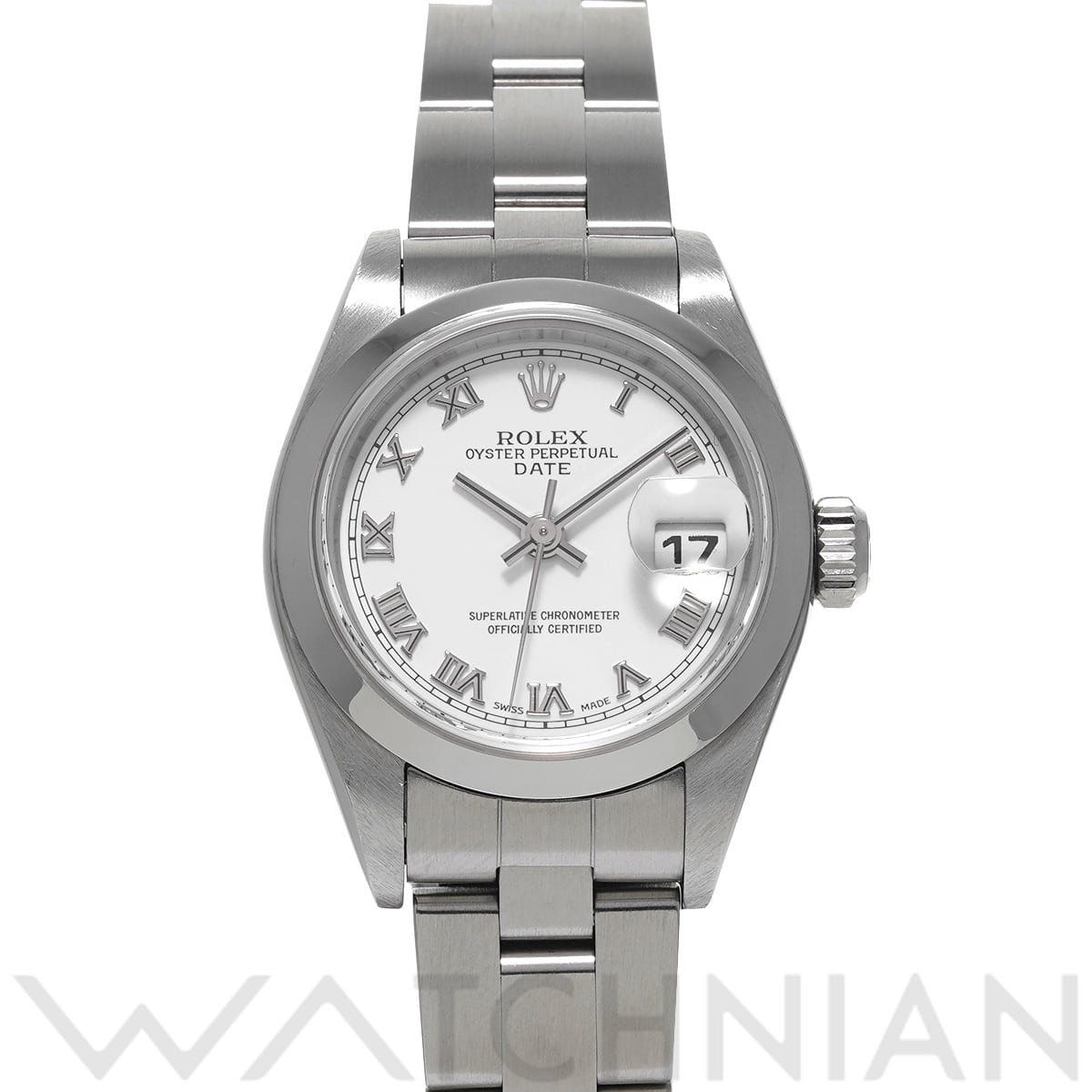 ロレックス オイスターパーペチュアル デイト 79160 ホワイト レディース 時計 【中古】【wristwatch】