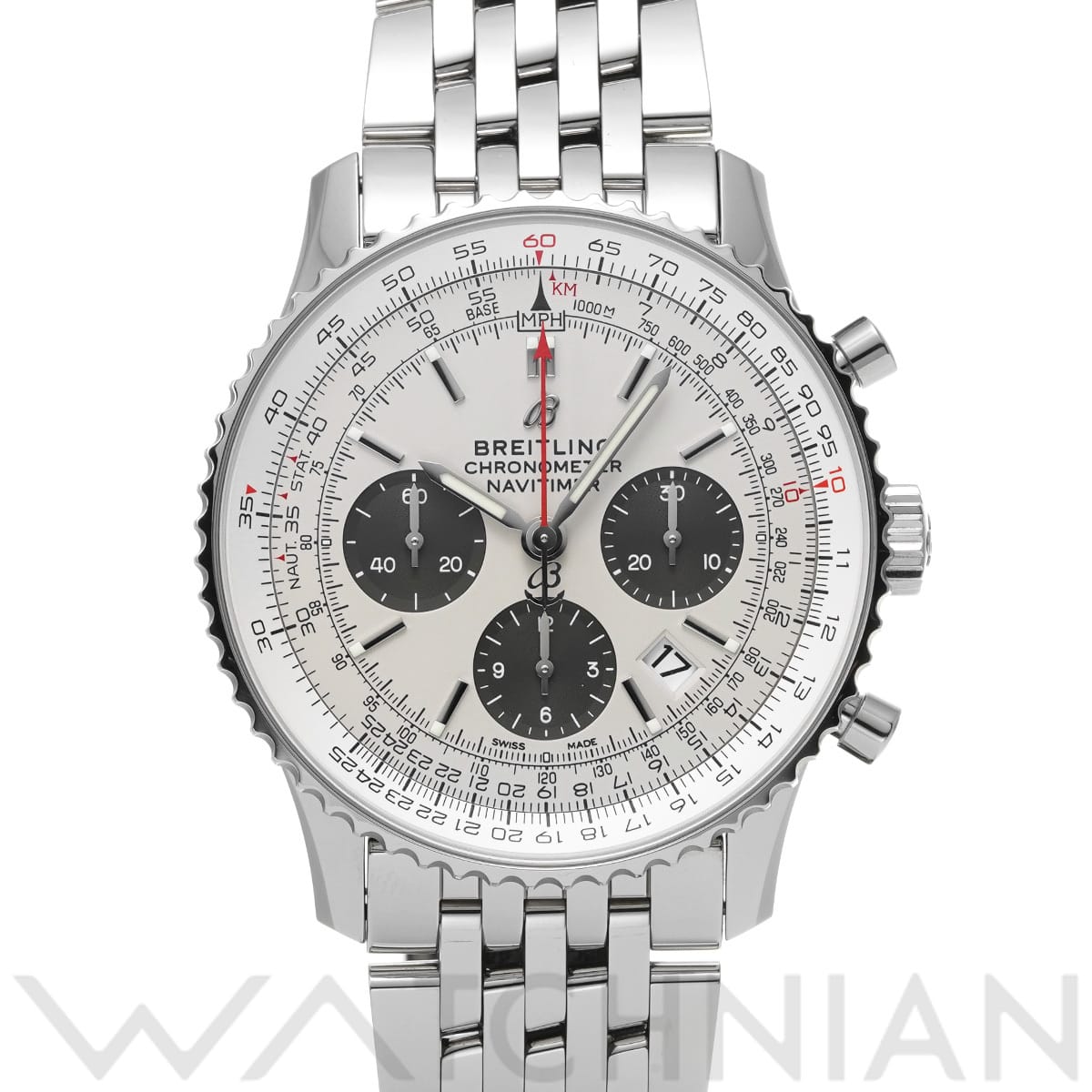 ブライトリング ナビタイマー B01 クロノグラフ 43 AB0121211G1A1 クリーム/ブラック メンズ 時計 【中古】【wristwatch】