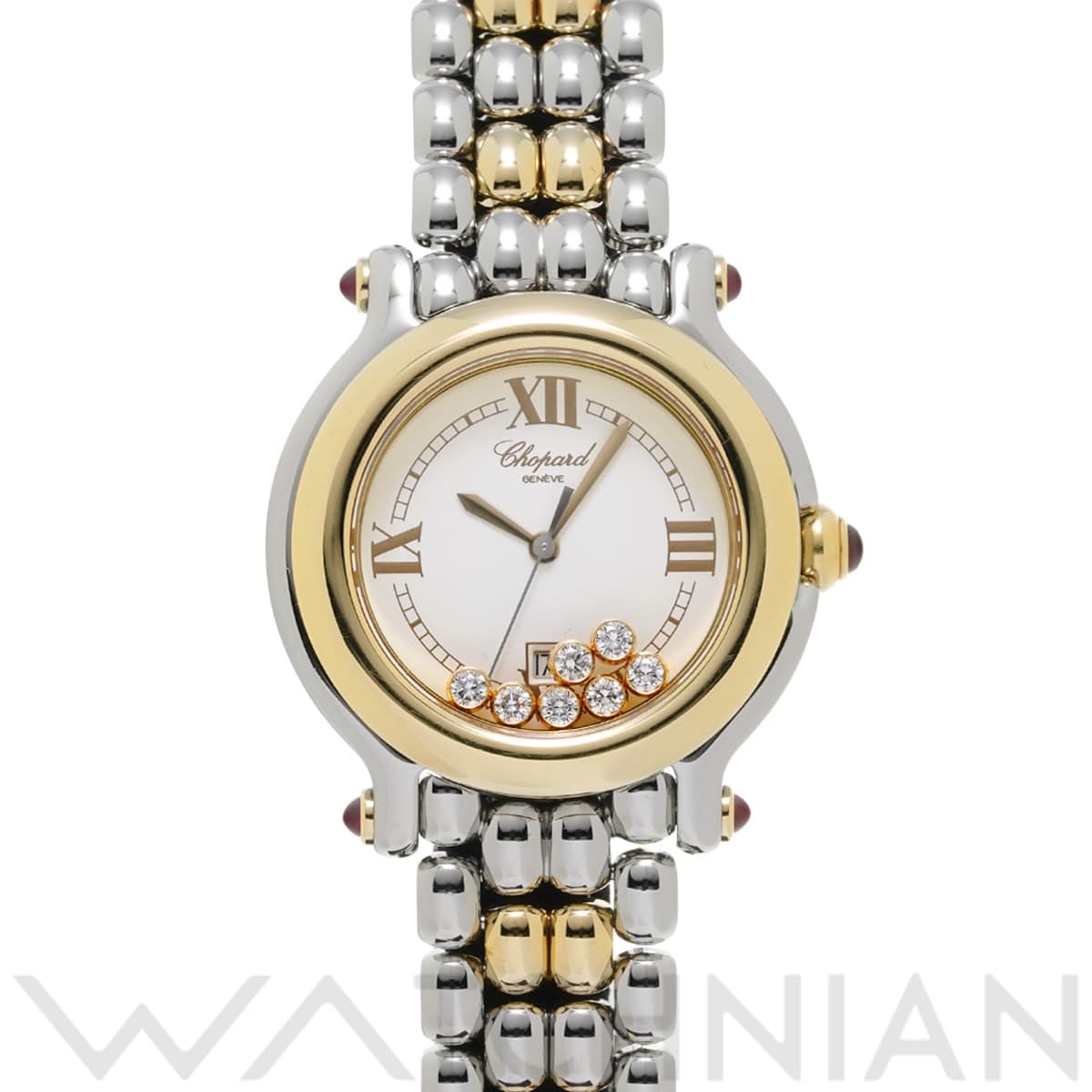 ショパール ハッピースポーツ 27/8249-21 ホワイト/ダイヤモンド レディース 時計 【中古】【wristwatch】