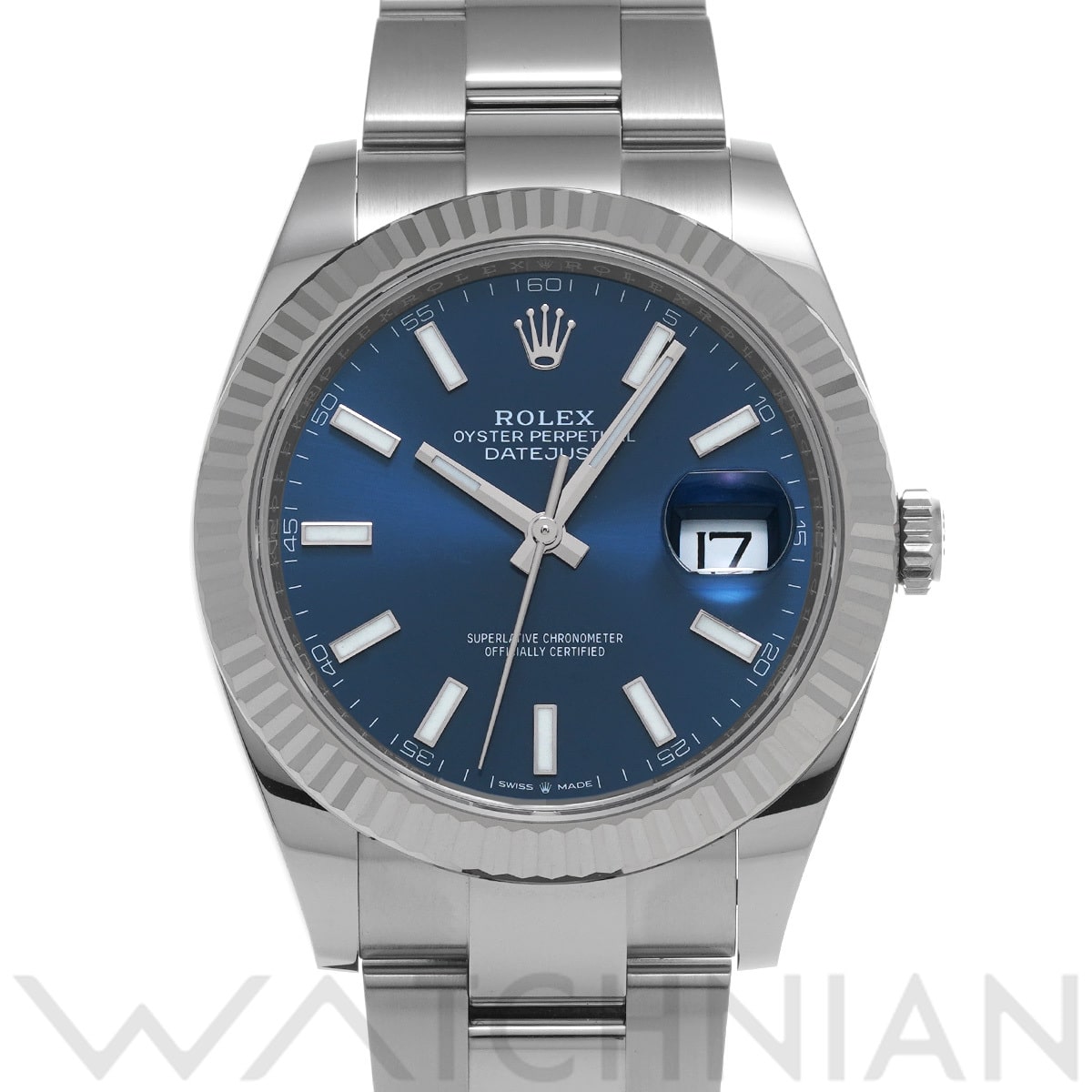 ロレックス デイトジャスト 41 126334 ブライトブルー メンズ 時計 【中古】【wristwatch】