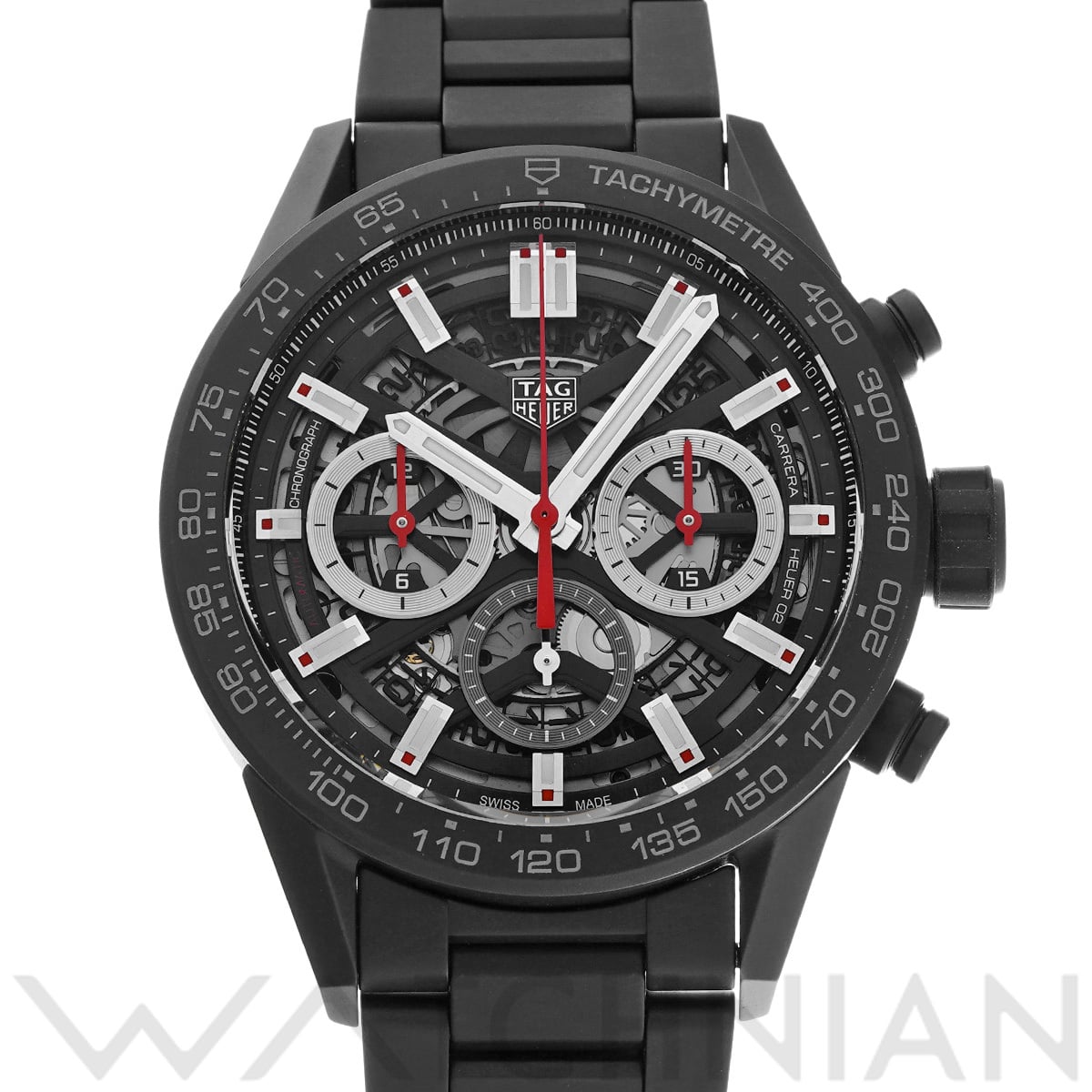 タグ ホイヤー カレラ キャリバーホイヤー02 クロノグラフ CBG2090.BH0661 ブラック メンズ 時計 【中古】【wristwatch】