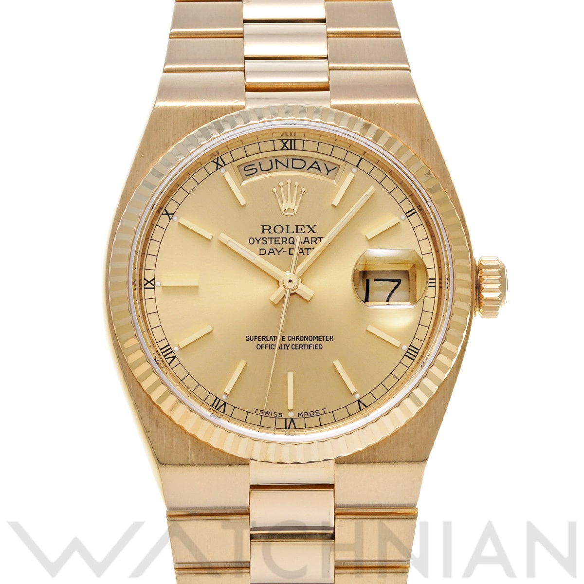 ロレックス デイデイト クォーツ 19018N シャンパン メンズ 時計 【中古】【wristwatch】