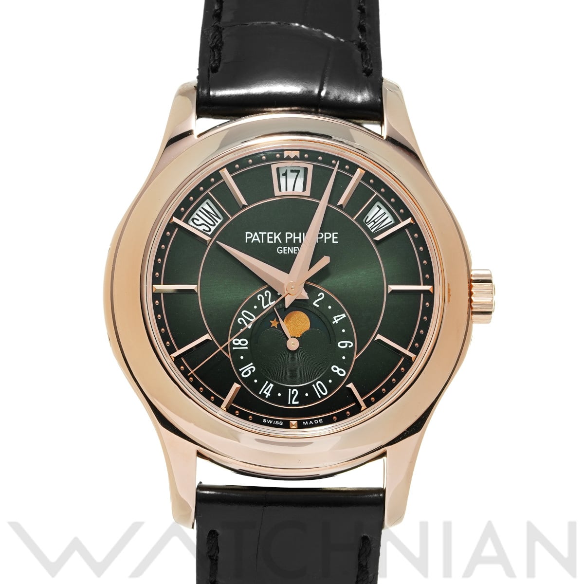 パテック フィリップ コンプリケーション アニュアルカレンダー ムーンフェイズ 5205R-011 オリーブグリーン メンズ 時計 【中古】【wristwatch】