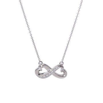 ティファニー ダブルラビングハートネックレス シルバー K18ホワイトゴールド WG レディース ジュエリー 【中古】【jewelry】