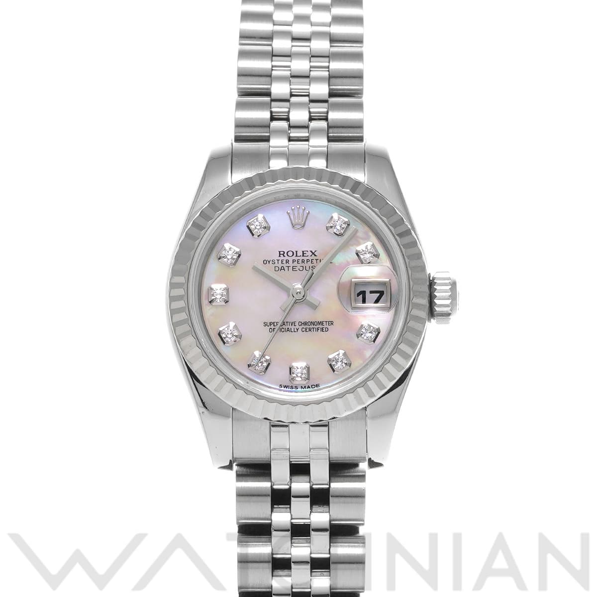 ロレックス レディ デイトジャスト 26 179174NG ホワイトシェル/ダイヤモンド レディース 時計 【中古】【wristwatch】