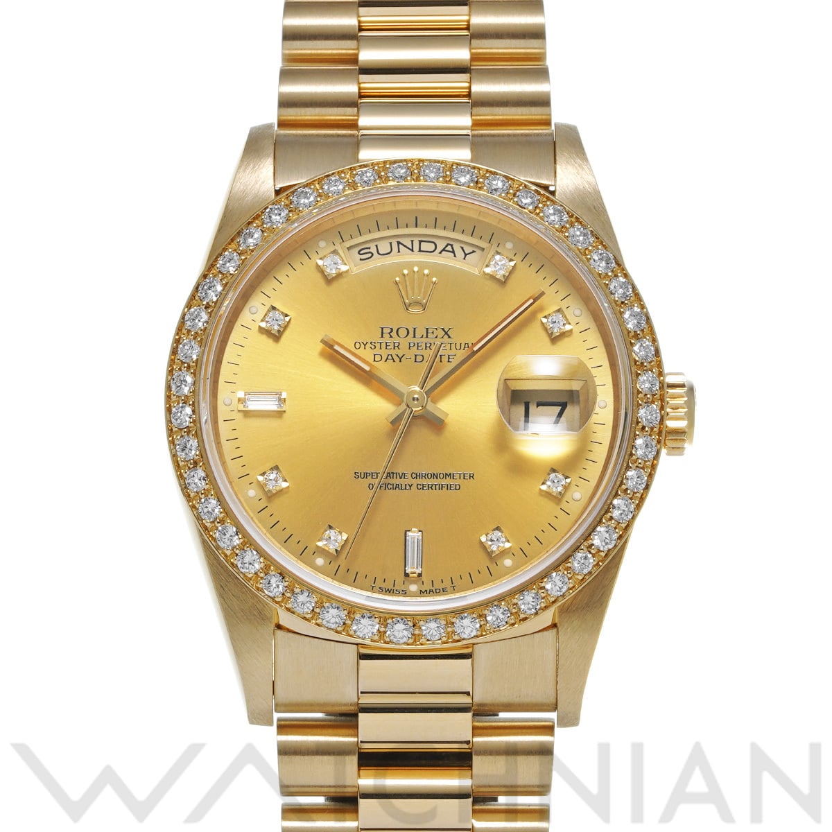 ロレックス デイデイト 18348A シャンパン/ダイヤモンド メンズ 時計 【中古】【wristwatch】