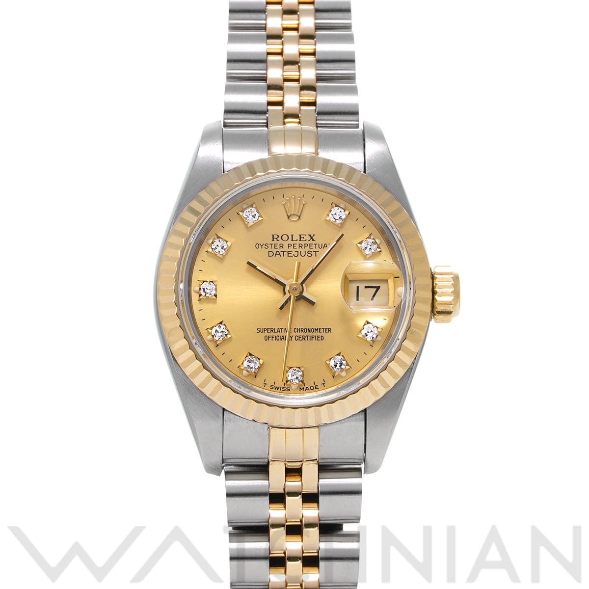 ロレックス デイトジャスト 69173G シャンパン/ダイヤモンド レディース 時計 【中古】【wristwatch】