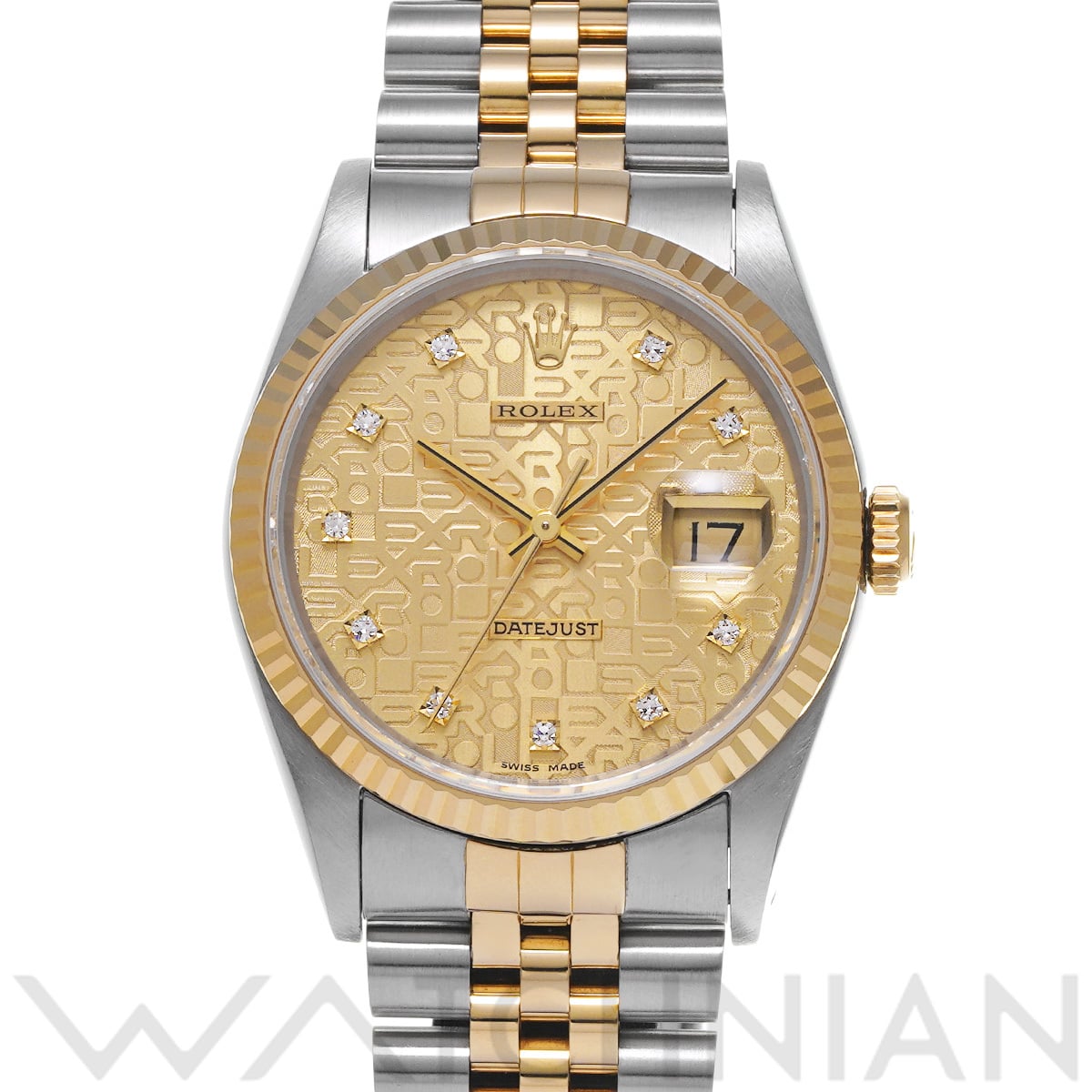 ロレックス デイトジャスト 16233G シャンパンコンピュータ/ダイヤモンド メンズ 時計 【中古】【wristwatch】