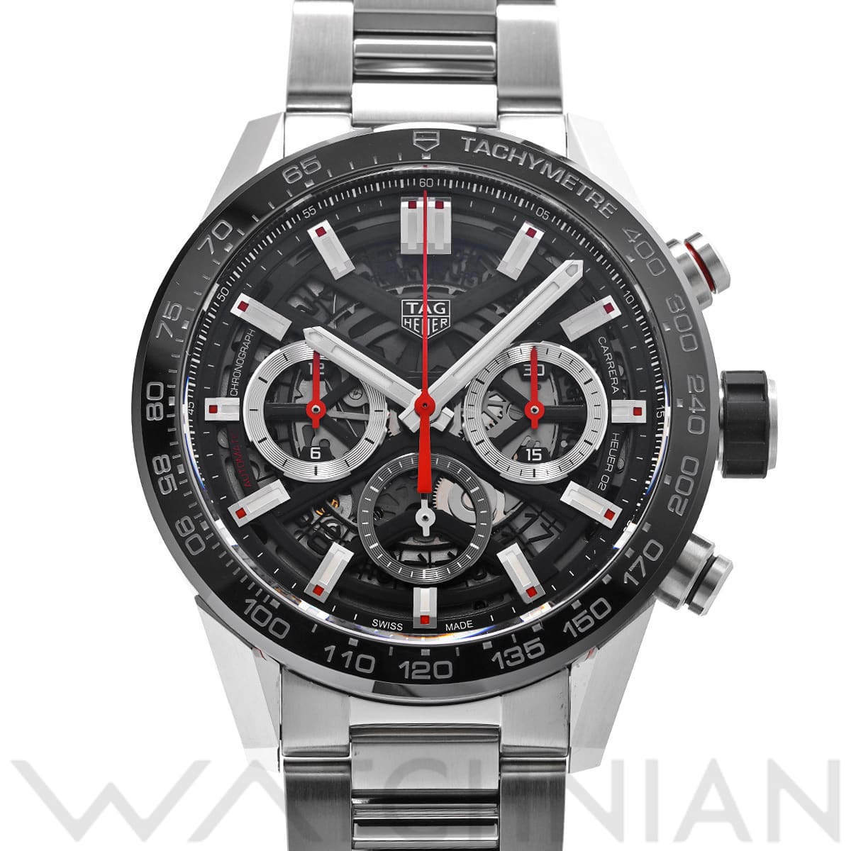 タグ ホイヤー カレラ キャリバーホイヤー02 クロノグラフ CBG2010.BA0662 ブラック メンズ 時計 【中古】【wristwatch】