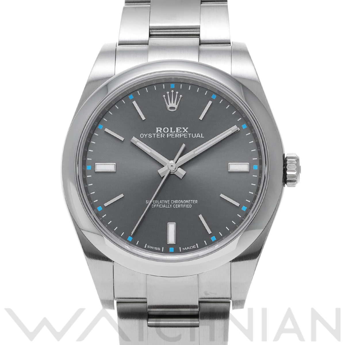 ロレックス オイスターパーペチュアル 39 114300 ダークロジウム メンズ 時計 【中古】【wristwatch】