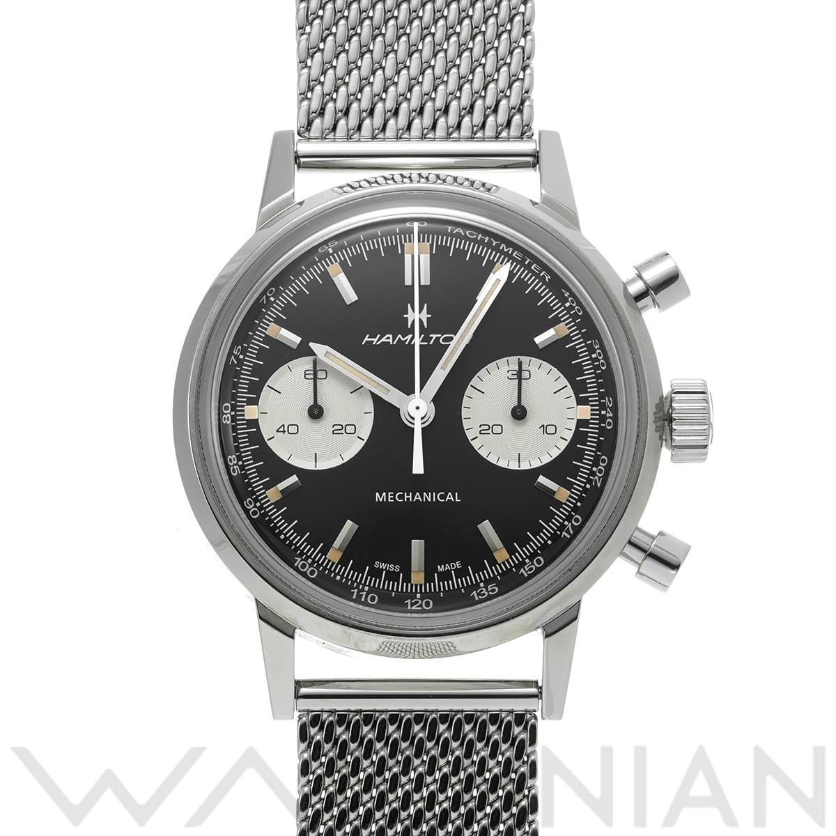 ハミルトン アメリカン クラシック イントラマティック クロノグラフ H H38429130 ブラック/シルバー メンズ 時計 【中古】【wristwatch】