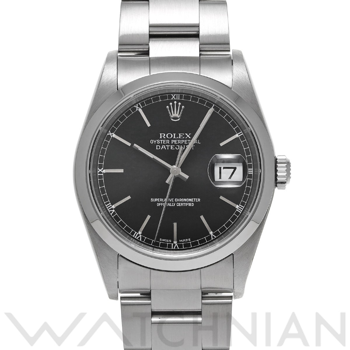 ロレックス デイトジャスト 16200 ブラック メンズ 時計 【中古】【wristwatch】