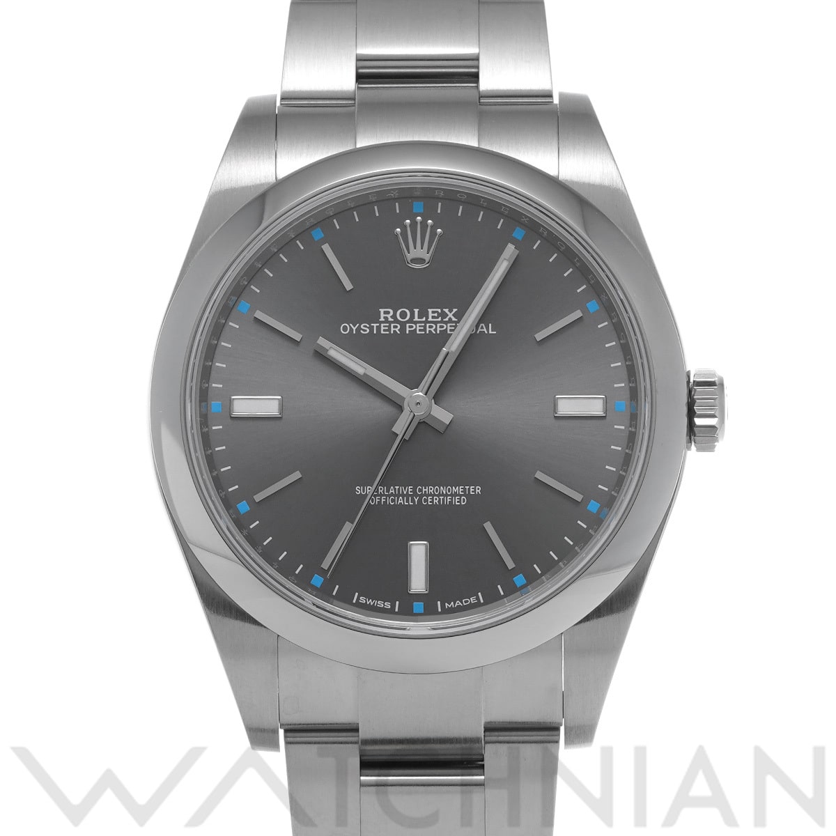 ロレックス オイスターパーペチュアル 39 114300 ダークロジウム メンズ 時計 【中古】【wristwatch】