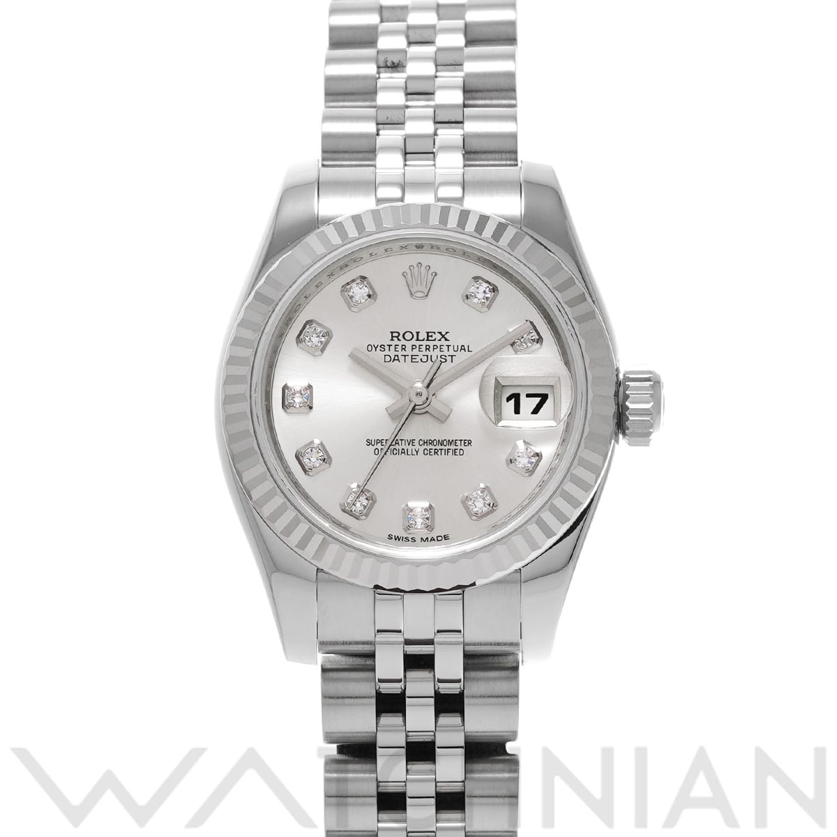 ロレックス デイトジャスト 26 179174G シルバー/ダイヤモンド レディース 時計 【中古】【wristwatch】