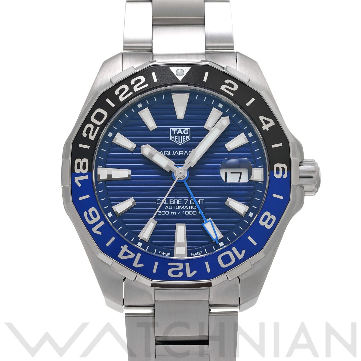タグ ホイヤー アクアレーサー キャリバー7 GMT WAY201T.BA0927 ブルー メンズ 時計 【中古】【wristwatch】
