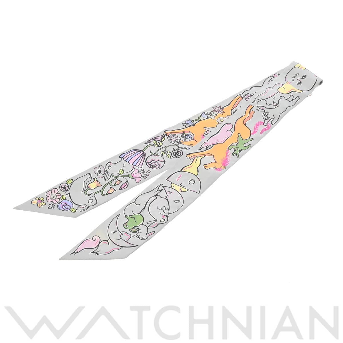 エルメス ツイリー MILLE ET UN LAPINS マルチカラー 064007S シルク100％ レディース 【新品】【other】