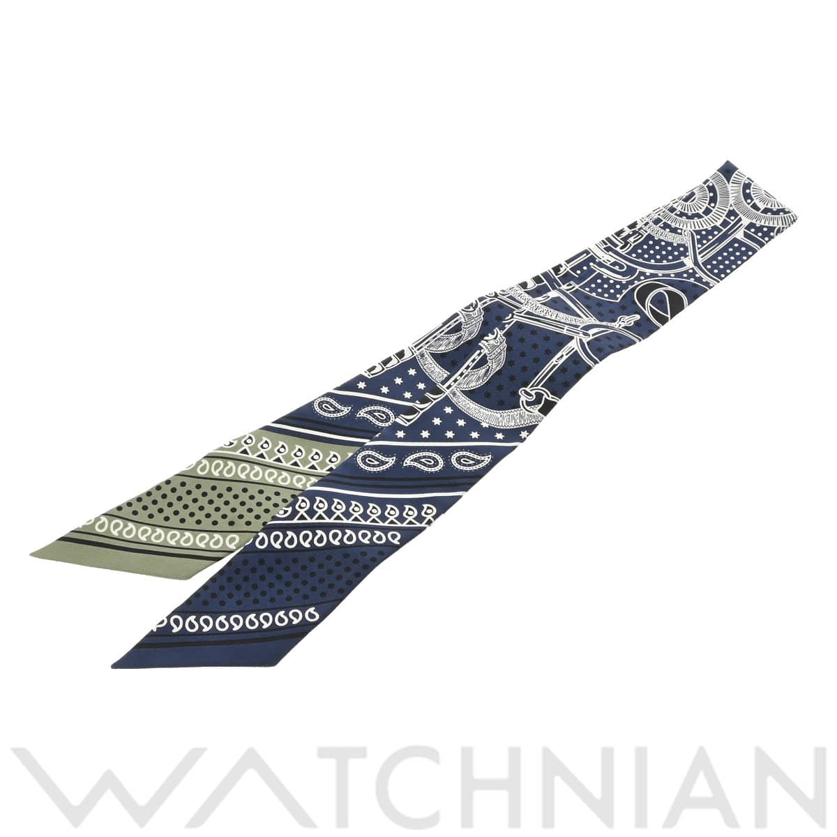 エルメス ツイリー EPERON D'OR ネイビー 062978S シルク100％ レディース 【新品】【other】