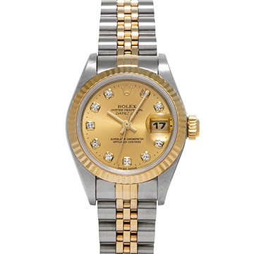 ロレックス デイトジャスト 69173G シャンパン/ダイヤモンド レディース 時計 【中古】【wristwatch】