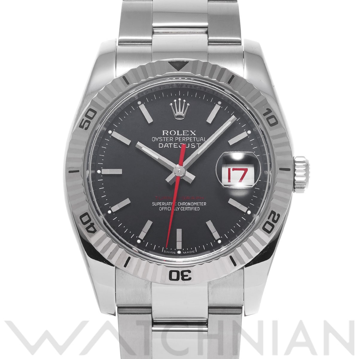 ロレックス デイトジャスト ターノグラフ 116264 ブラック メンズ 時計 【中古】【wristwatch】