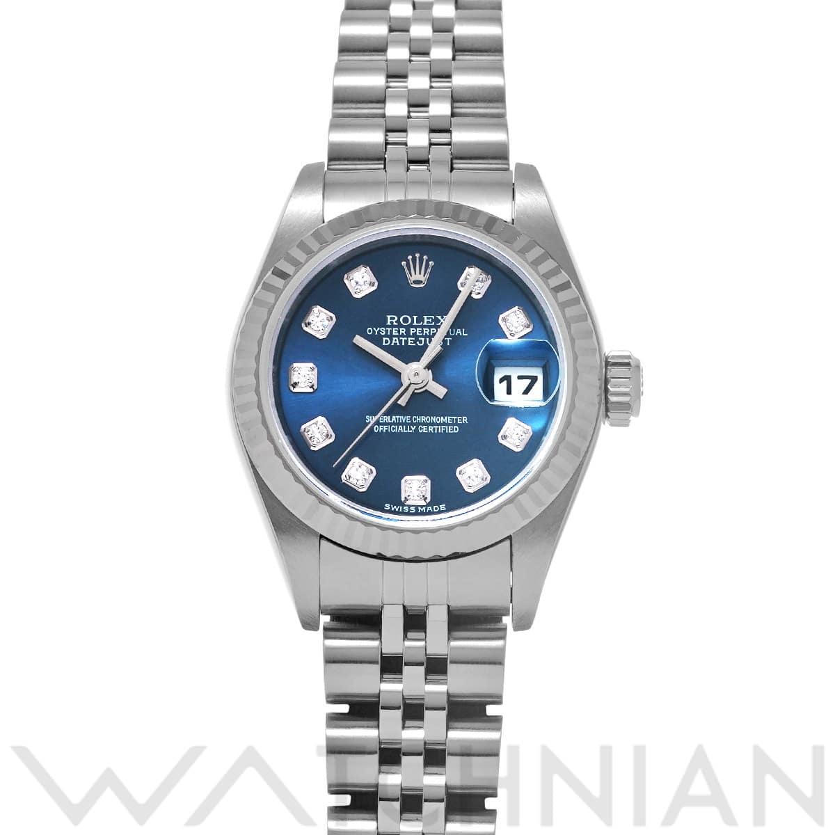 ロレックス デイトジャスト 79174G ブルー/ダイヤモンド レディース 時計 【中古】【wristwatch】