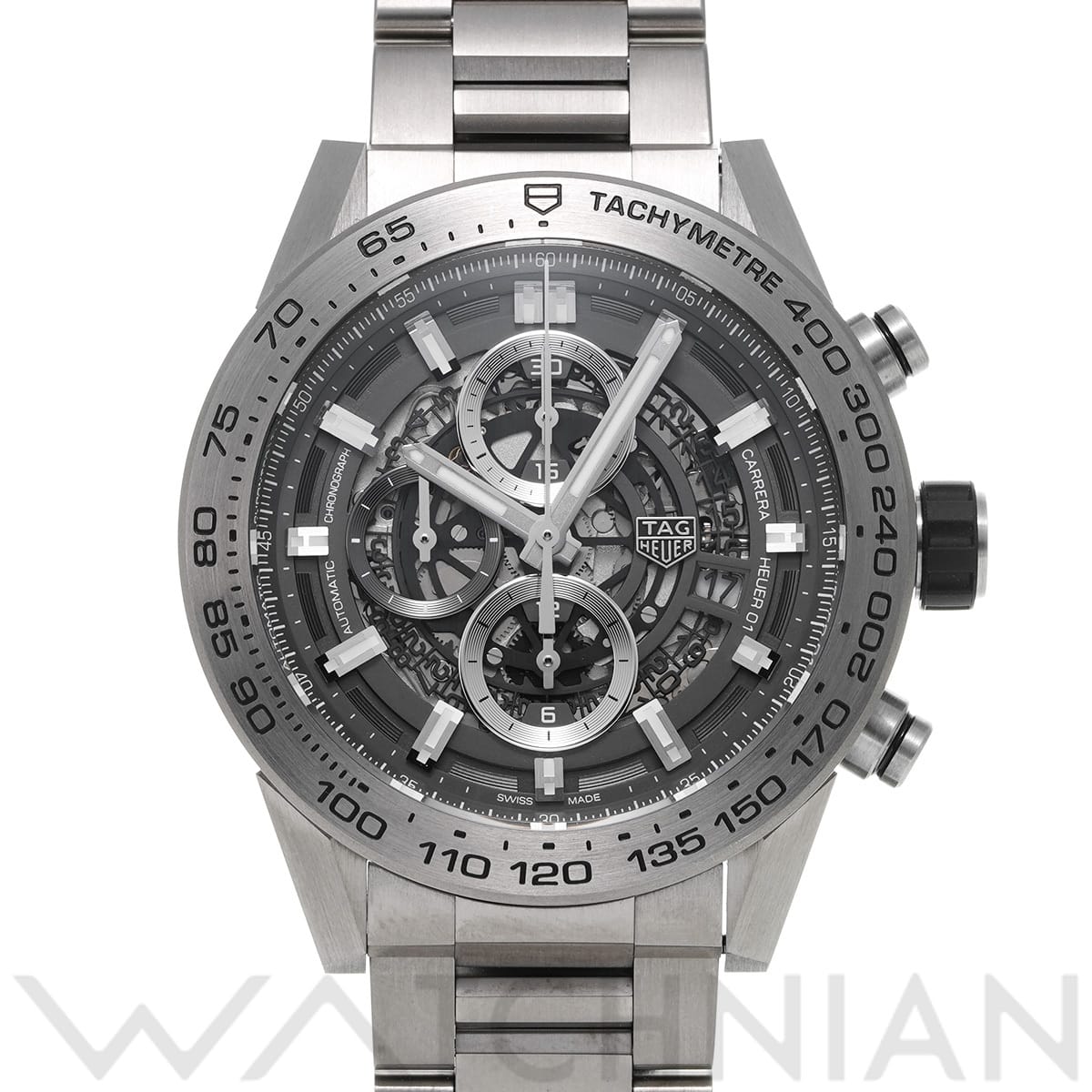 タグ ホイヤー カレラ キャリバーホイヤー01 クロノグラフ CAR2A8A.BF0707 ブラック メンズ 時計 【中古】【wristwatch】