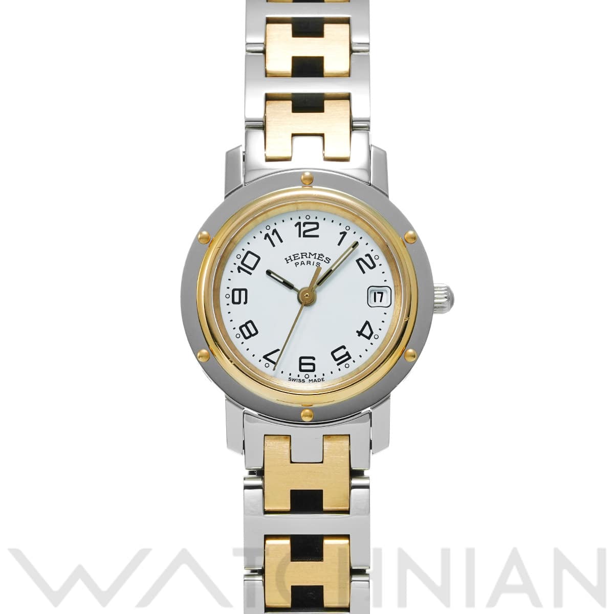エルメス クリッパー CL4.220.130/3752 ホワイト レディース 時計 【中古】【wristwatch】