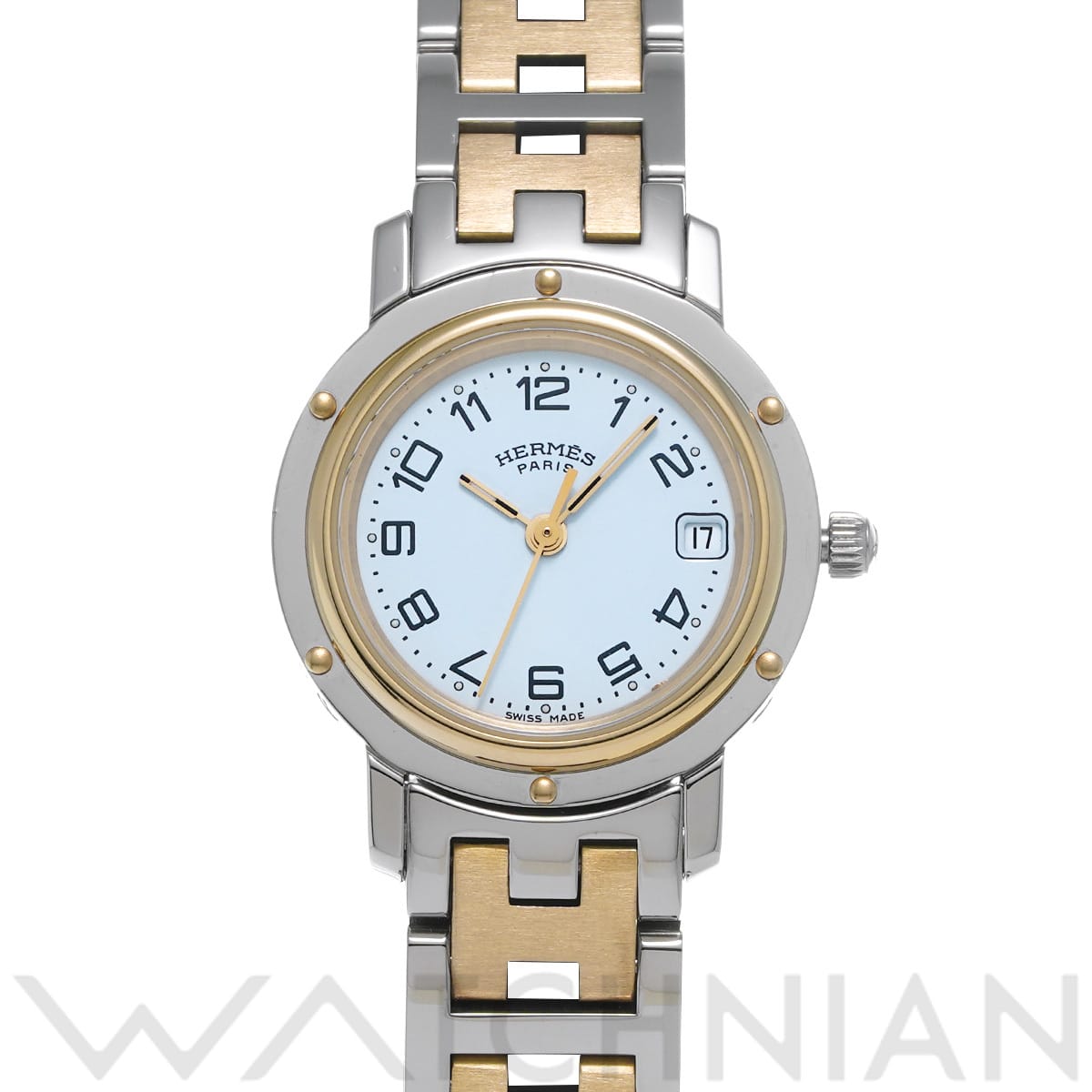 エルメス クリッパー CL4.220.130/3752 ホワイト レディース 時計 【中古】【wristwatch】