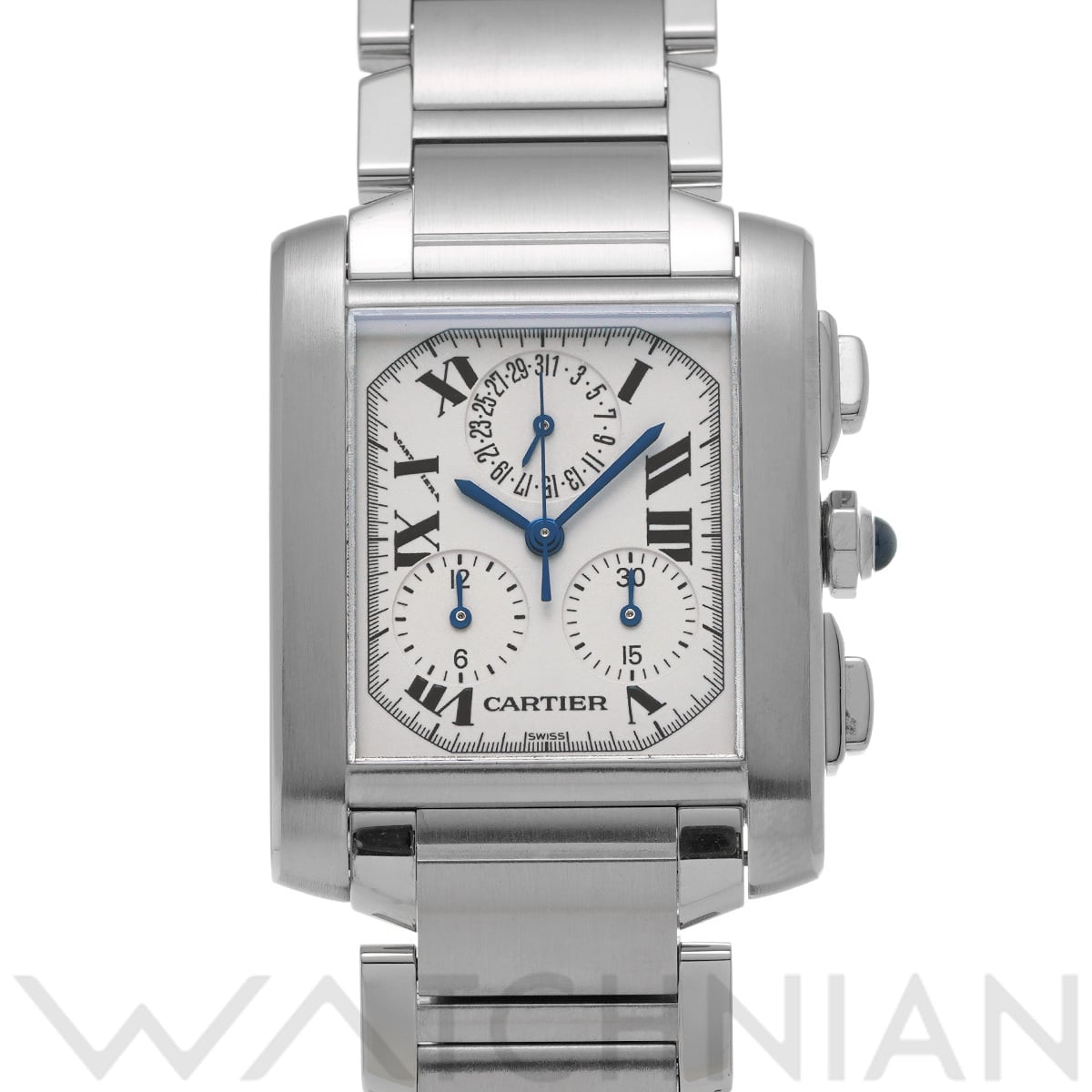 カルティエ タンク フランセーズ クロノリフレックス W51001Q3 シルバー メンズ 時計 【中古】【wristwatch】