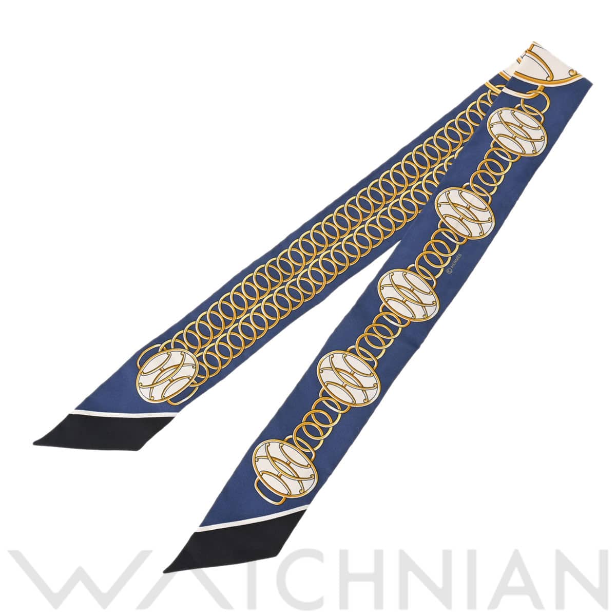 エルメス ツイリー LIFE PROFILE ネイビー 063777S シルク100％ レディース 【新品】【other】