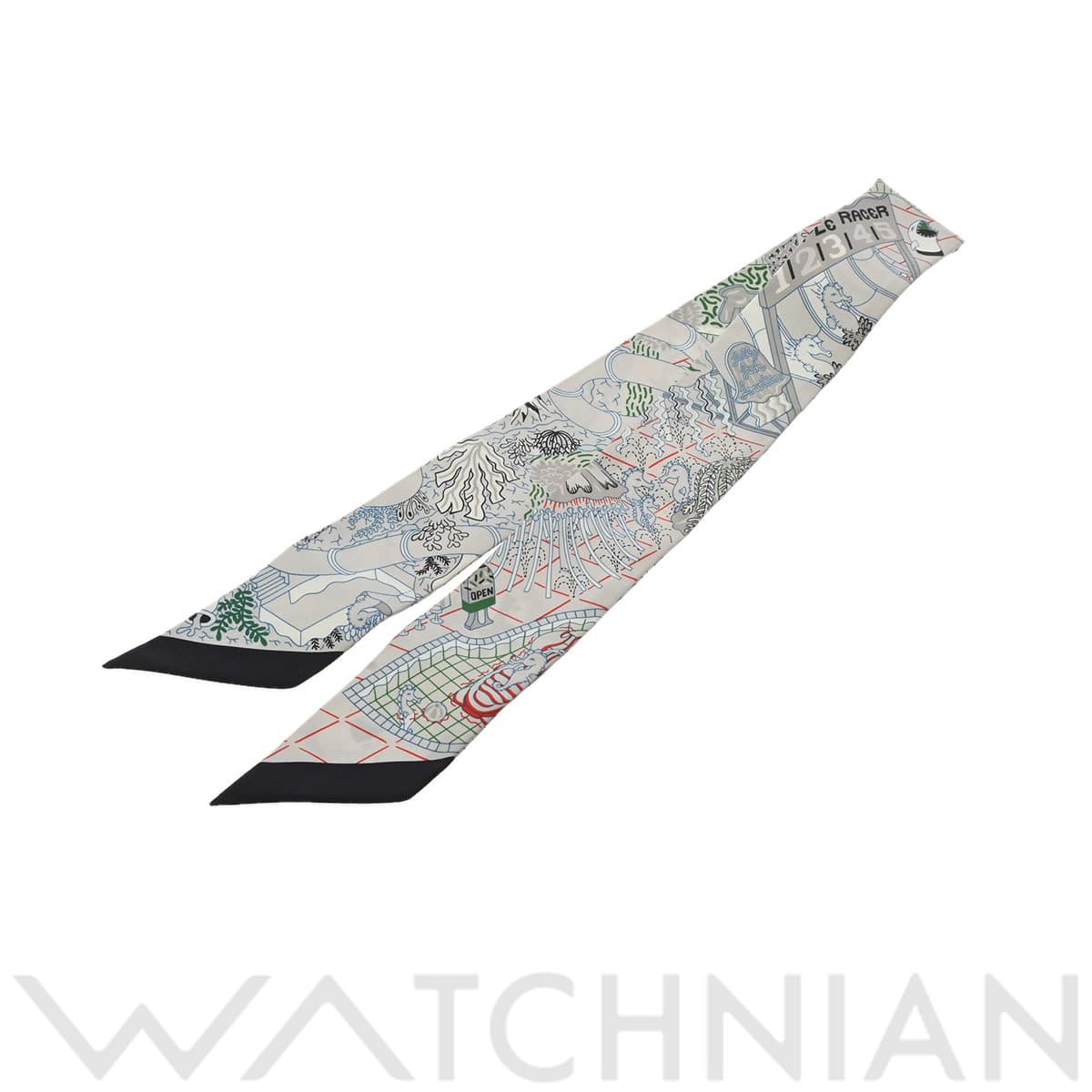 エルメス ツイリー SPLASH PARK グレー 063806S シルク100% レディース 【新品】【other】