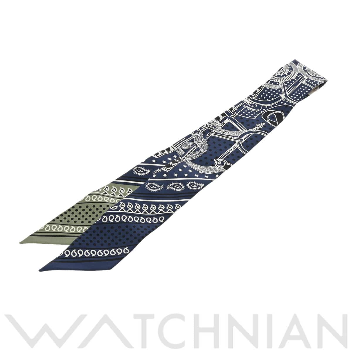 エルメス ツイリー EPERON D'OR ネイビー 062978S シルク100％ レディース 【新品】【other】