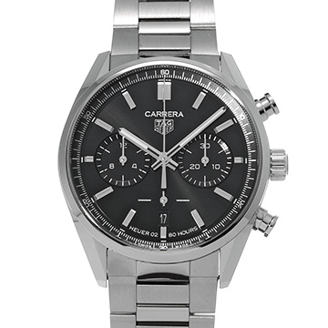 タグ ホイヤー カレラ キャリバーホイヤー02 クロノグラフ CBN2010.BA0642 ブラック メンズ 時計 【中古】【wristwatch】