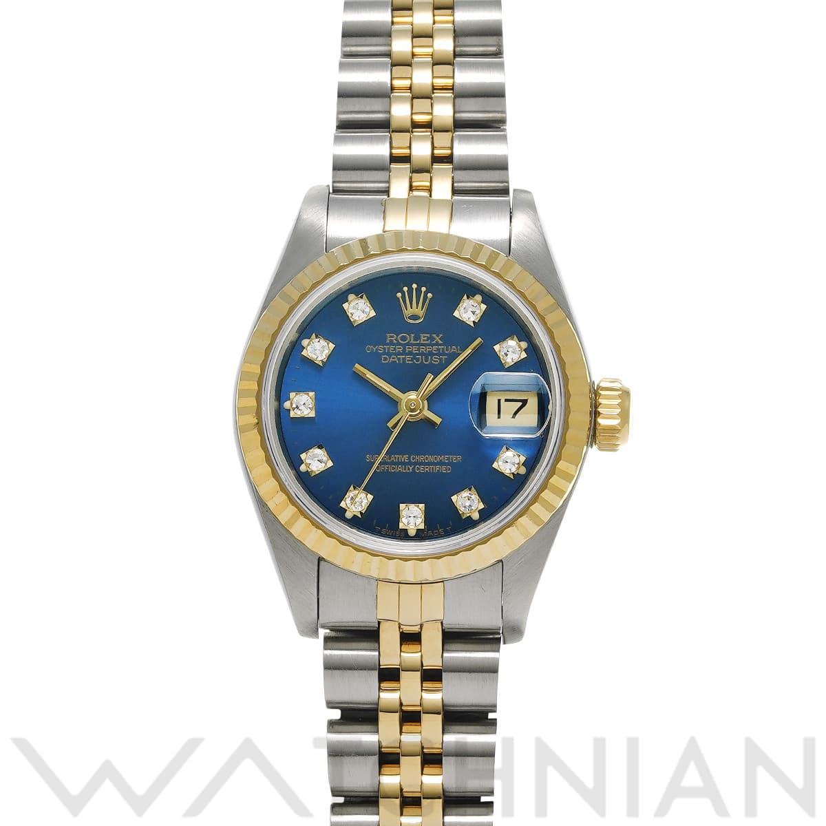 ロレックス デイトジャスト 69173G ブルー/ダイヤモンド レディース 時計 【中古】【wristwatch】
