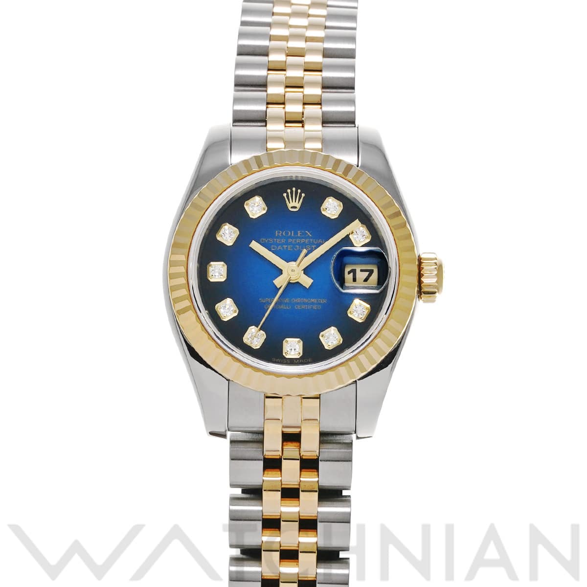ロレックス レディ デイトジャスト 26 179173G ブルー・グラデーション/ダイヤモンド レディース 時計 【中古】【wristwatch】
