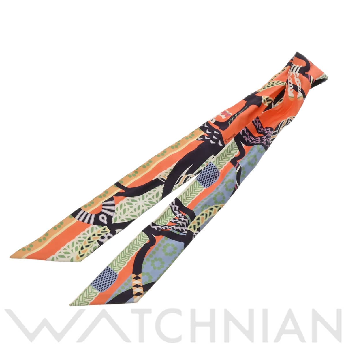 エルメス ツイリー FANTAISIE D ETRIERS マルチカラー シルク100％ レディース 【中古】【other】