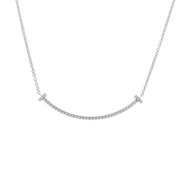 ティファニー Tスマイルネックレス スモール シルバー K18ホワイトゴールド WG レディース ジュエリー 【中古】【jewelry】