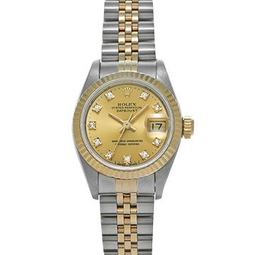 ロレックス デイトジャスト 69173G シャンパン/ダイヤモンド レディース 時計 【中古】【wristwatch】