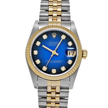 ロレックス デイトジャスト 31 68273G ブルー・グラデーション/ダイヤモンド ユニセックス 時計 【中古】【wristwatch】