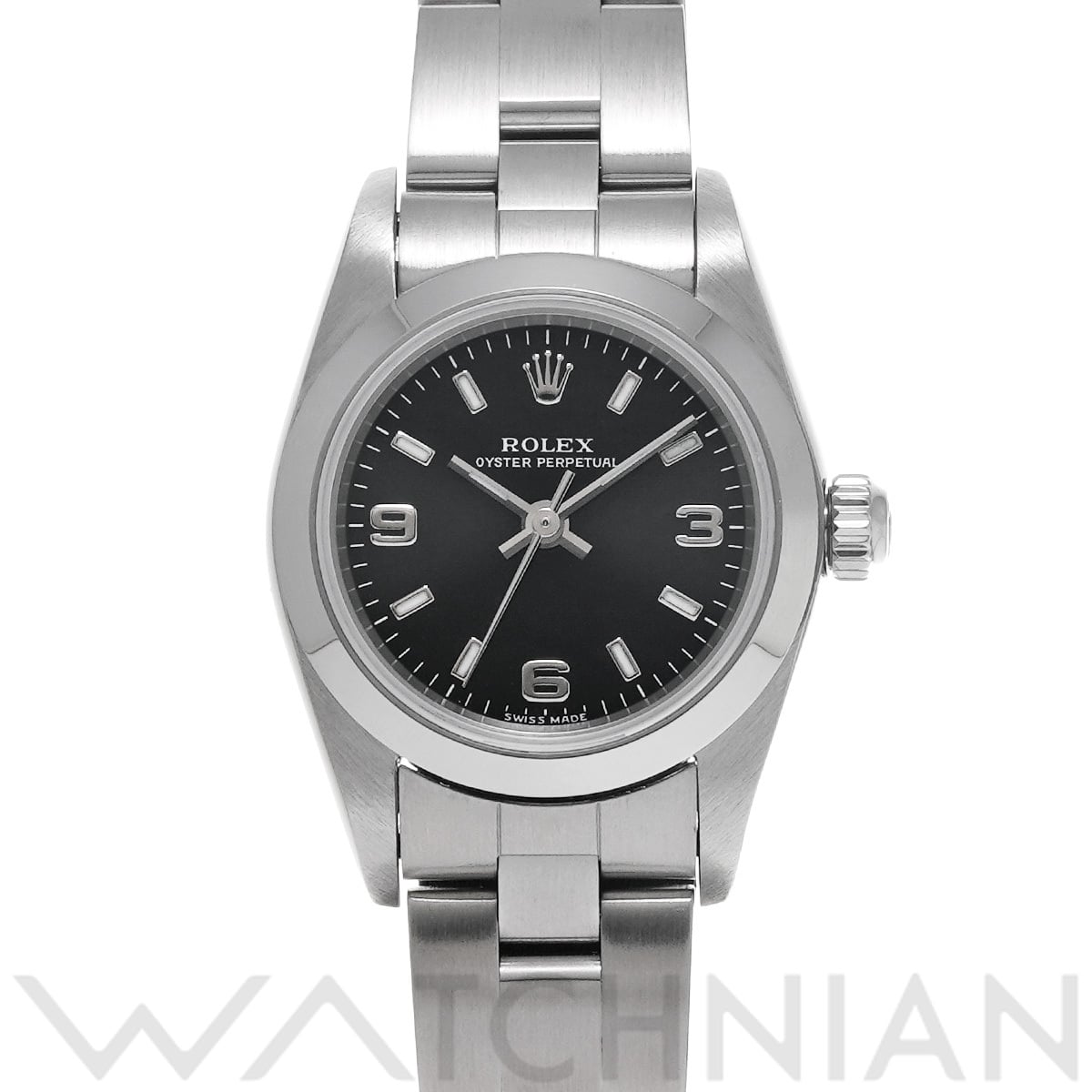 ロレックス オイスターパーペチュアル 76080 ブラック レディース 時計 【中古】【wristwatch】