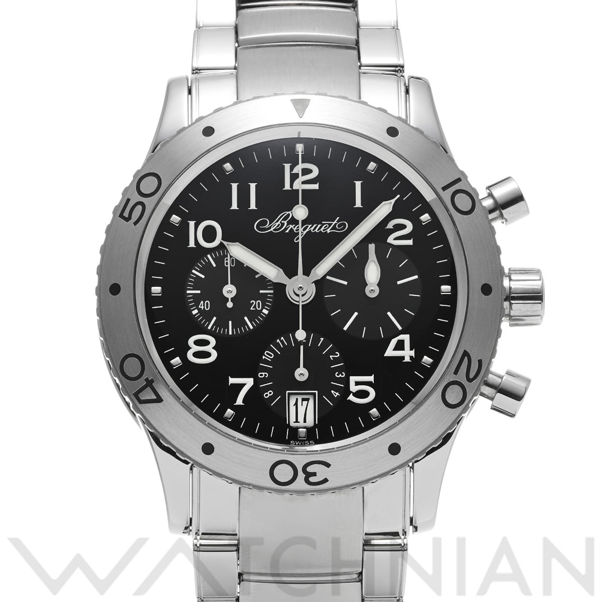 ブレゲ トランスアトランティック タイプXX 3820ST/H2/SW9 ブラック メンズ 時計 【中古】【wristwatch】