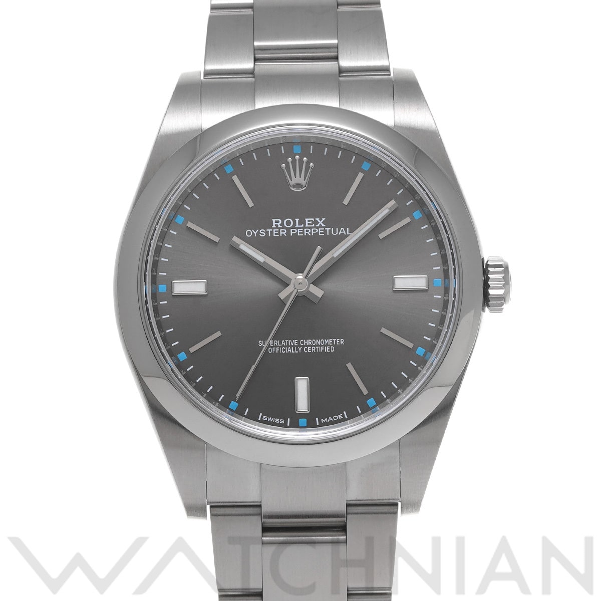 ロレックス オイスターパーペチュアル 39 114300 グレー メンズ 時計 【中古】【wristwatch】
