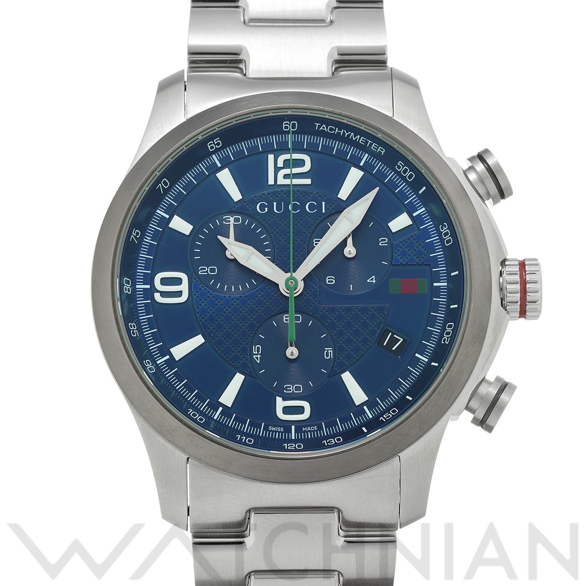 グッチ Gタイムレスクロノ YA126288 ブルー メンズ 時計 【中古】【wristwatch】